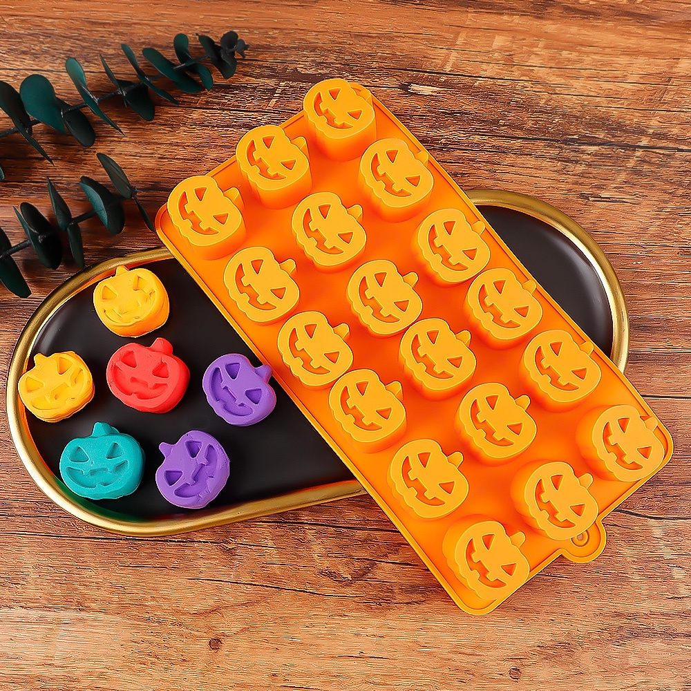 Khuôn Silicone 18 Ngăn Tạo Hình Chủ Đề Halloween Trang Trí Bánh