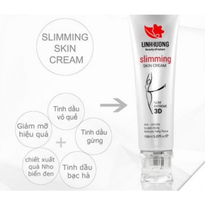 Kem Tan Mỡ Slimming Skin Cream 3D Linh Hương Eo Thon Dáng Chuẩn Cho Cả Nam Và Nữ Tuýp 150ml