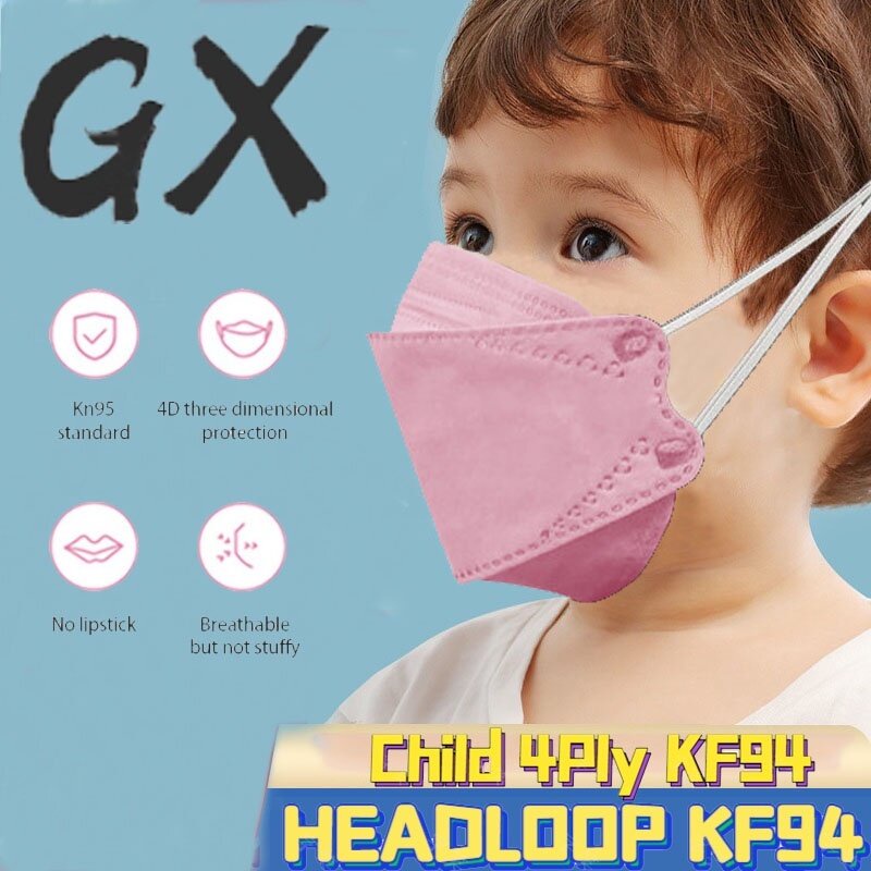 Set 50 Khẩu Trang KF94 4plymask Hàn Quốc Dành Cho Trẻ Em / Trẻ Em