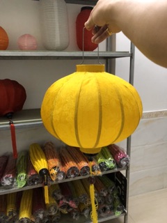 Lồng Đèn Hội An Vải Gấm Hình Tròn ( Size 30)