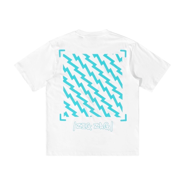 5THEWAY® /public icon/ ZIGZAG NEW TEE™ in WHITE aka Áo Thun Trắng Tay Ngắn