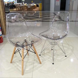 Ghế Eames Trong Suốt chân gỗ
