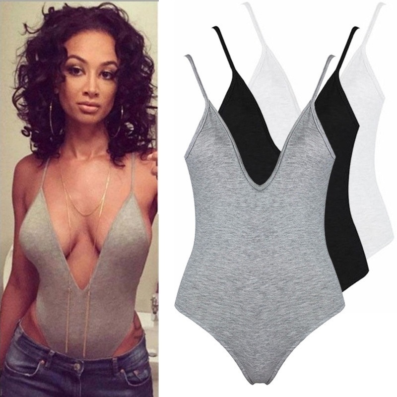 Mới Áo liền quần Cổ Chữ V Khoét Sâu Gợi Cảm Cho Nữ