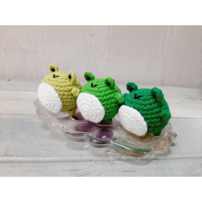 Móc khóa ếch con tròn ủm móc len - Amigurumi frog 🐸