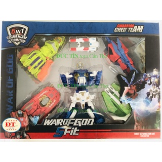 Đồ chơi hộp ráp robot biến hình phương tiện giao thông 5 chiếc