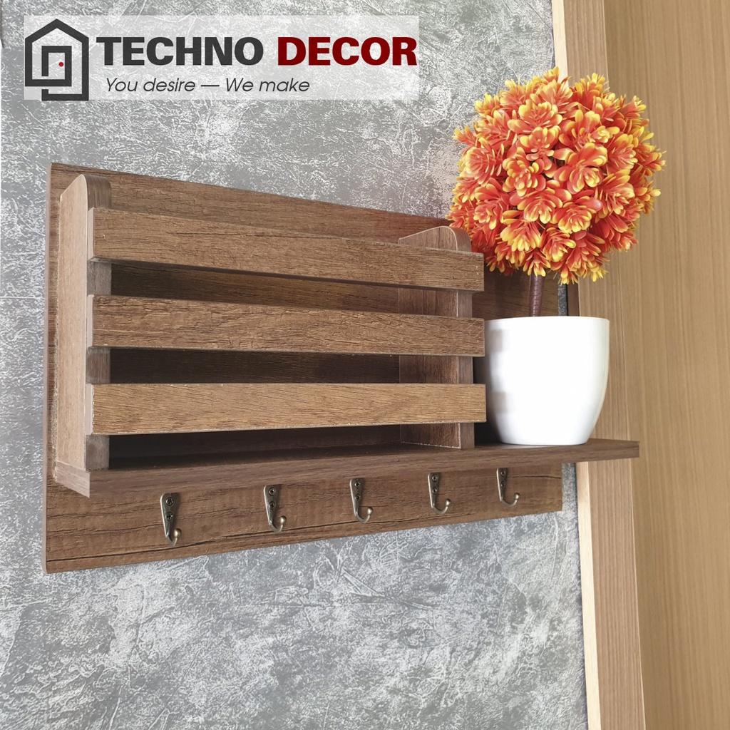 Kệ Gỗ Treo Tường Trang Trí Đa Năng Dễ Dàng Tháo Lắp Decor Phòng Khách Phòng Làm Việc TechnoDecor GS0029