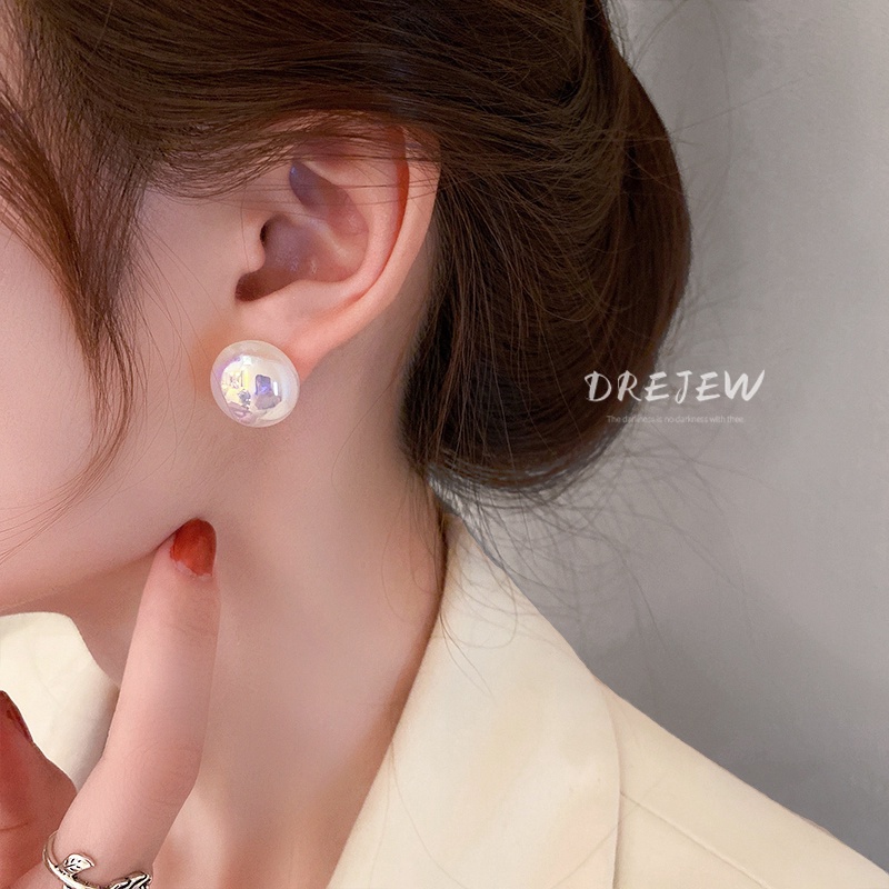 DREJEW Bông Tai Hình Nàng Tiên Cá Đính Ngọc Trai Đơn Giản Thời Trang bông tai nữ