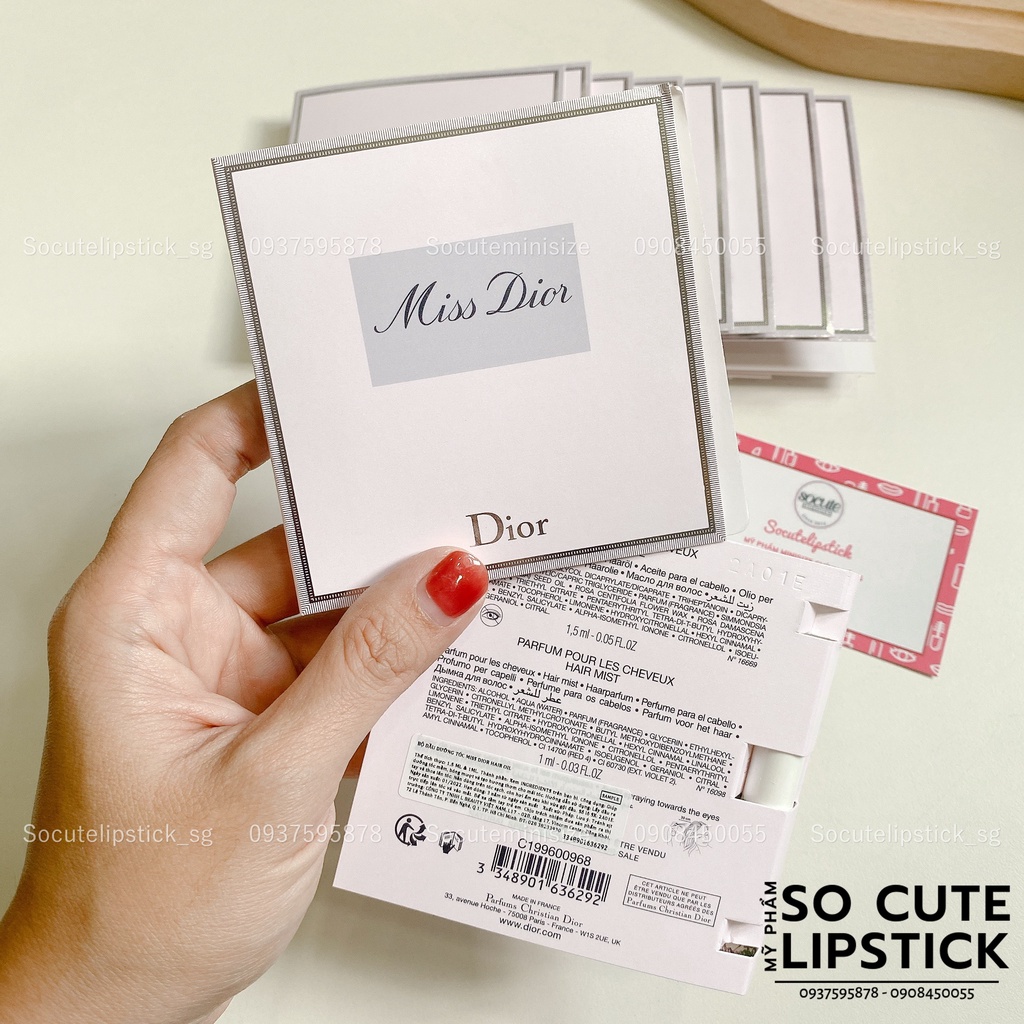 Sample Nước Hoa Tóc + Dầu Dưỡng Tóc Miss Diior Fresh Rose Oil (2x1.5ml)