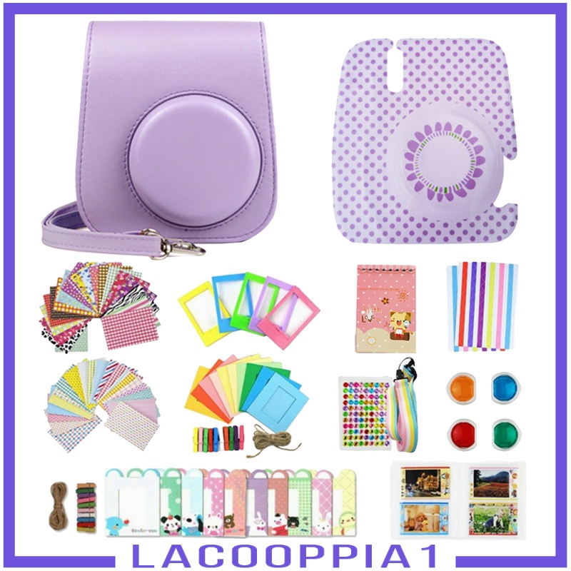 [LACOOPPIA1] 13 in 1 Camera Accessories Bundles Kit for   Mini 11, with PU Leather Case, Filters, Photo Album, Stickers + More