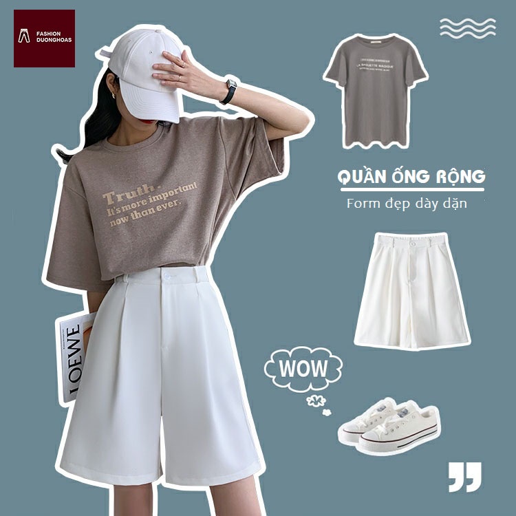 Quần Short Nữ Ống Rộng Mặc Nhà Chất Tuyết Mưa Xinh Xắn, Quần Lửng Ống Rộng Cân Nặng Từ 40kg - 65kg m228