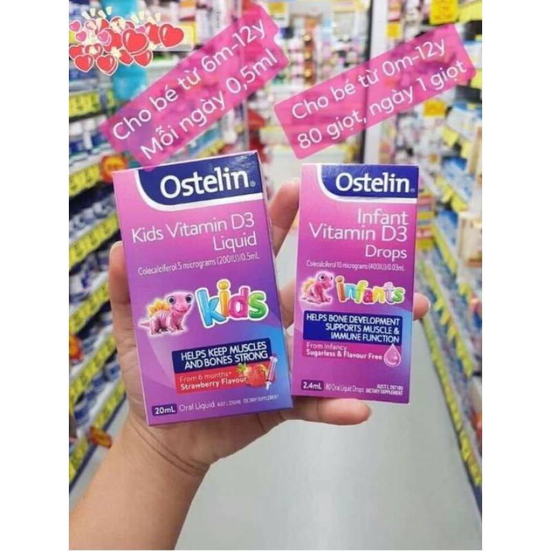 Vitamin D3 của hãng Ostelin Úc dàng cho trẻ từ sơ sinh