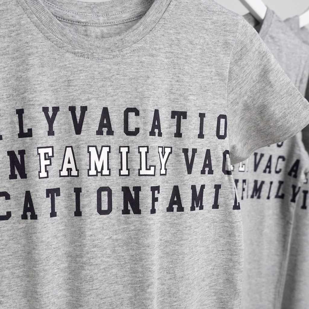 Áo phông trẻ em SAYME set gia đình đi chơi đi biển dạo phố in chữ vải cotton mềm mịn thoáng mát KCTS0015-16