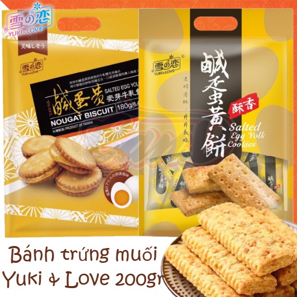 (2 loại) Bánh trứng muối Yuki & Love gói 200gr