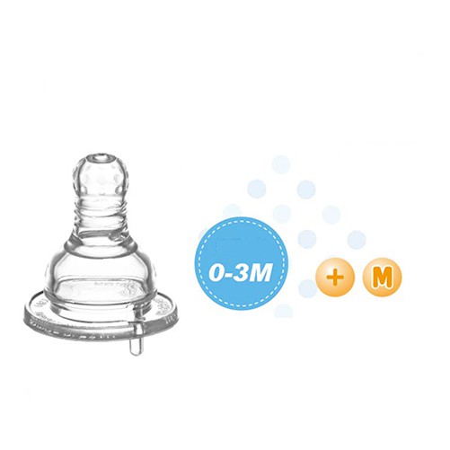Ty thay bình sữa cổ nhỏ silicone mềm lổ chử thập kuku ku5273a ku5274a ku5275a ( vĩ 2 cái)