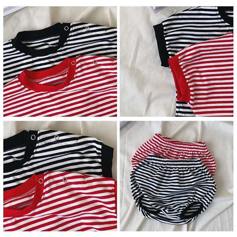 Bộ áo thun tay ngắn và quần đùi in họa tiết hoạt hình xinh xắn cho trẻ sơ sinh