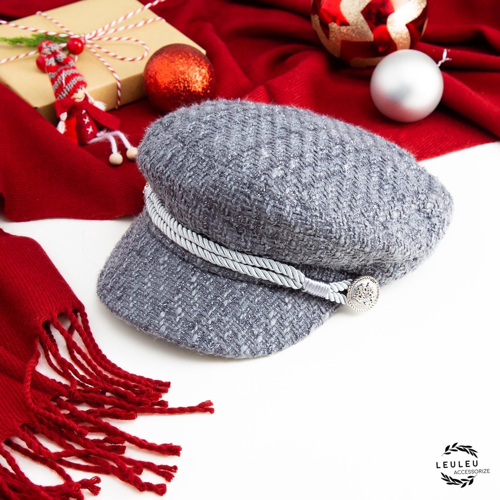 Mũ bakerboy dạ tweed sang chảnh leuleu.accessorize