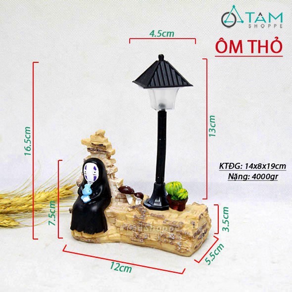 [SÁNG ĐÈN LED] Tượng vô diện trang trí tiểu cảnh đèn phố hình chóp CO-TVD-03