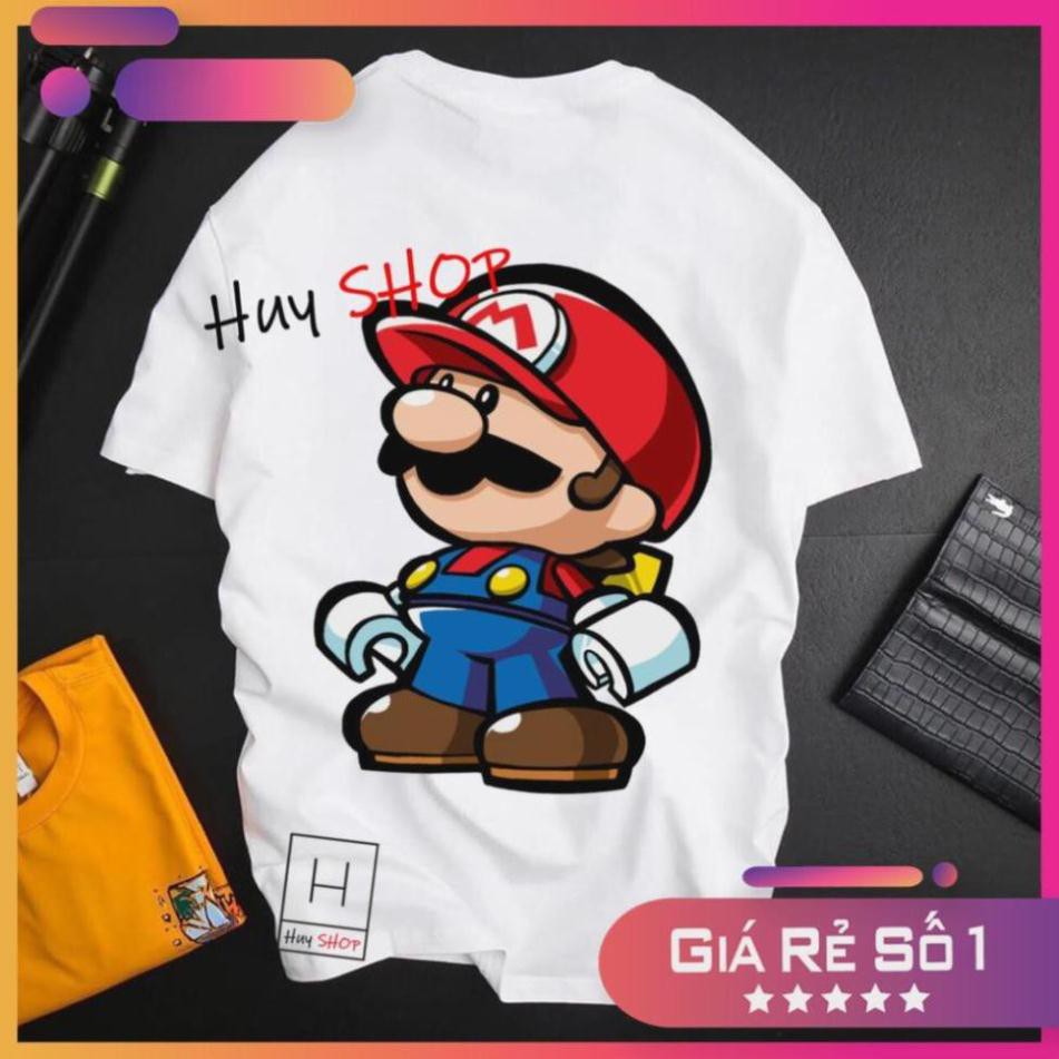 Áo thun Mario Cute dễ thương - Áo thun Hàn Quốc Unisex - Áo thun tay lỡ - Áo thun cặp đôi - Áo thun Hàn Quốc 676