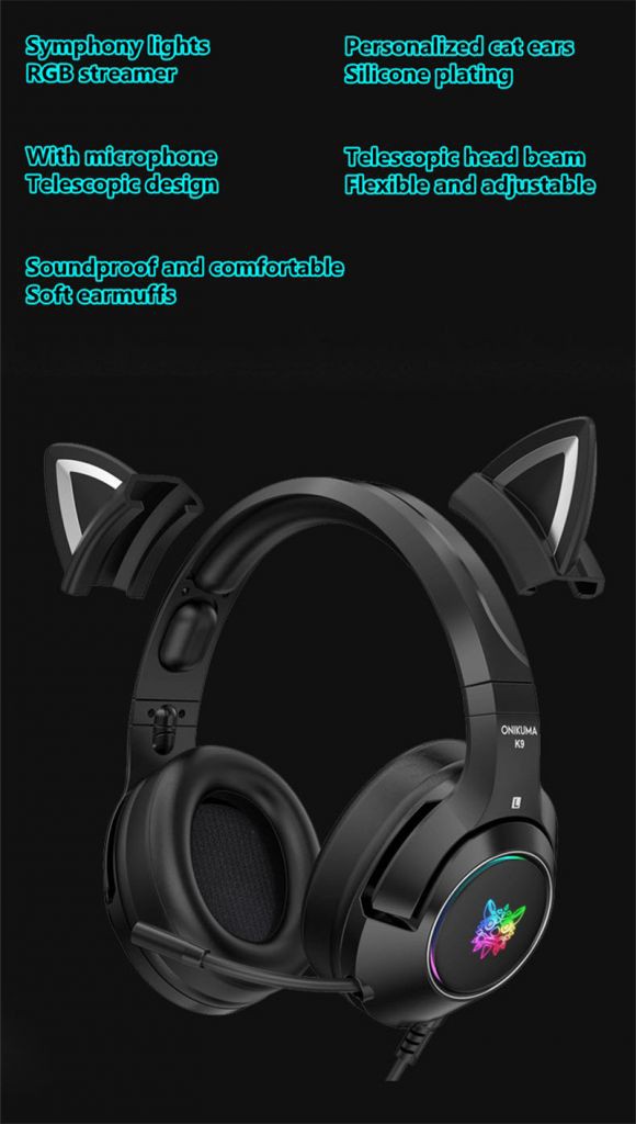 Tai Nghe Chơi Game K9 Chất Lượng Cao Tai nghe chuyên game thủ - đèn LED - Có Mic - Headphone gaming BEST