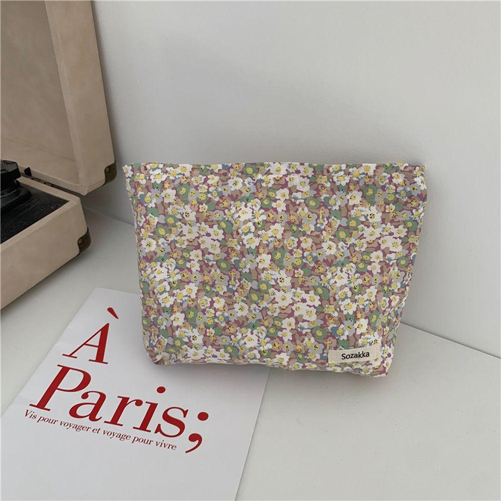 Túi Đựng Mỹ Phẩm Bằng Vải Cotton Họa Tiết Lấp Lánh Phong Cách Nhật Bản