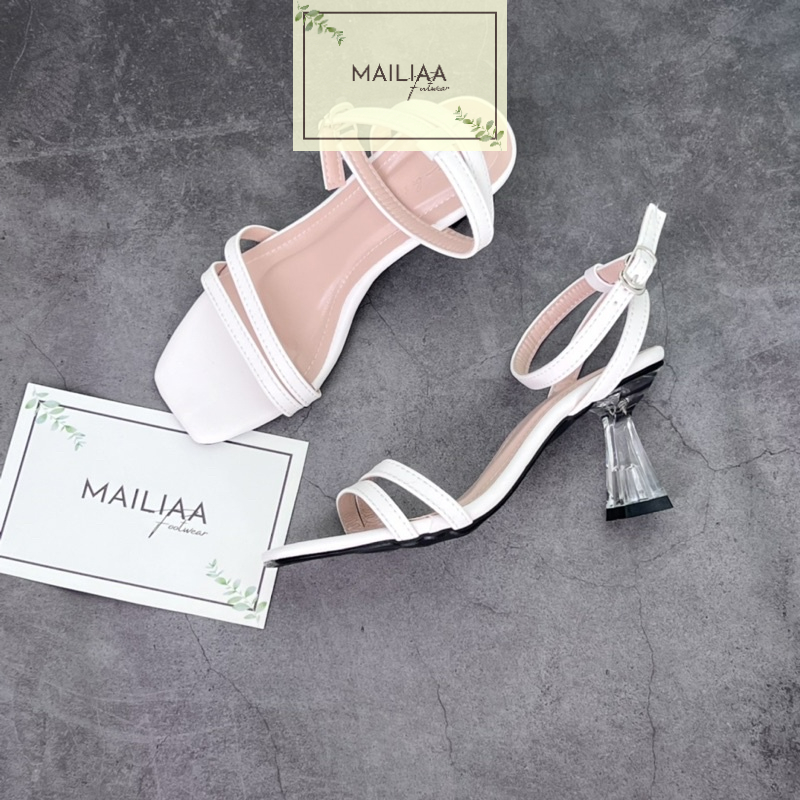 Sandal 2 quai ngang MAILIAA gót mika trong 5 phân