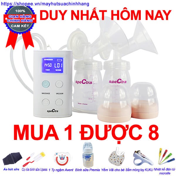 Máy hút sữa Spectra 9 Plus mẫu mới kèm combo quà tặng