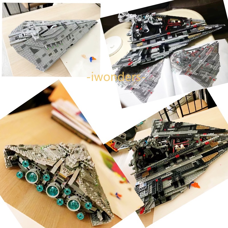 Bộ Lắp Ráp Star Wars MOC-9E Kèm 5 Bức Tượng Nhỏ Và 2 Droids MOC / 75190 Kids education toys