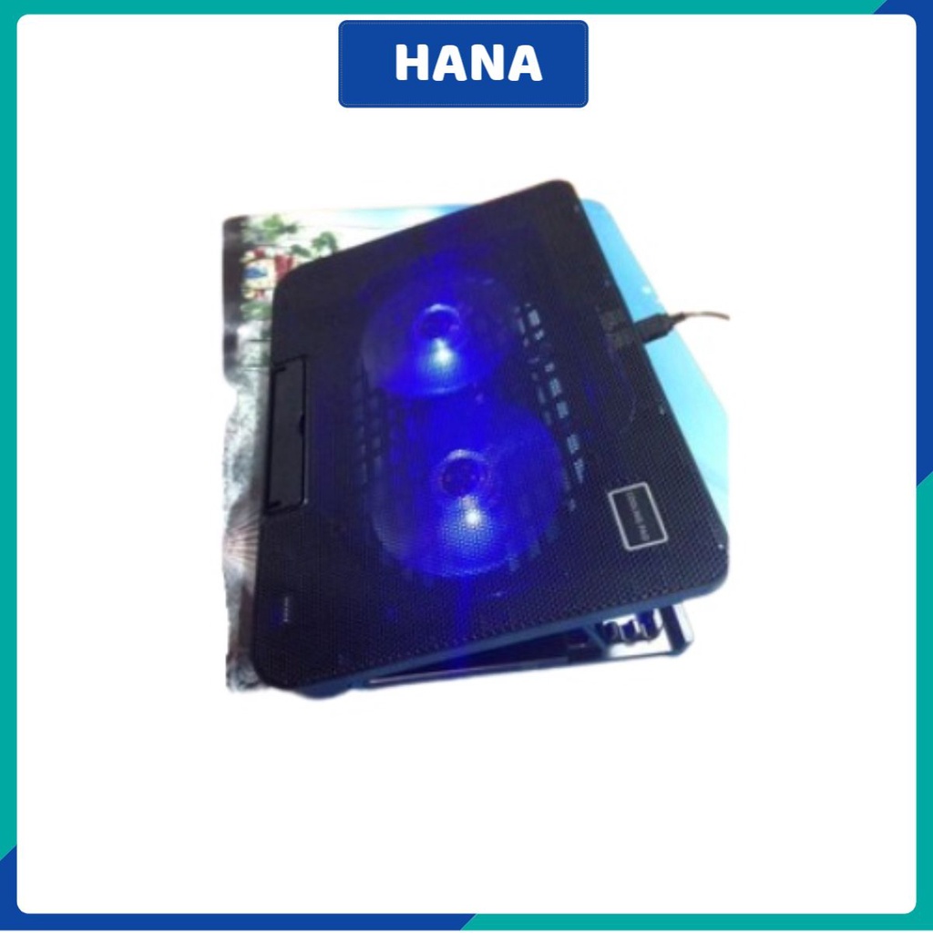 Đế tản nhiệt Laptop Cooling Pad N19; N99 - 1 Quạt, 2 quạt, đèn led, có nấc nâng lên hạ xuống cho laptop