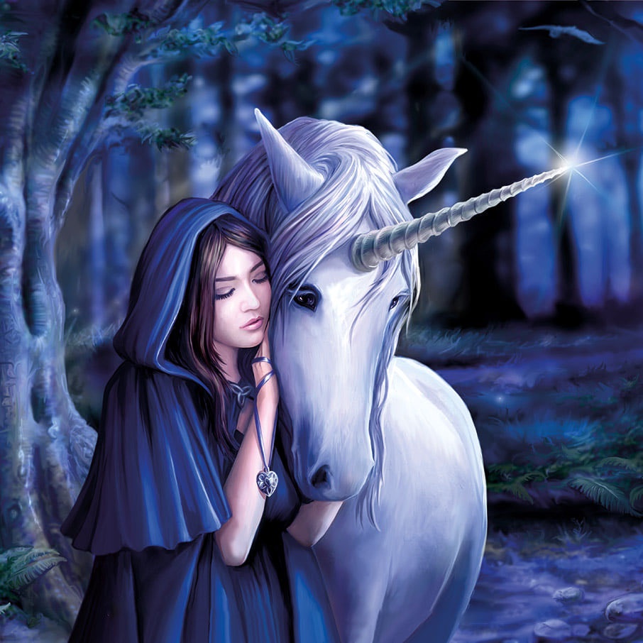 Bộ Tranh Đính Đá 5D Họa Tiết Cô Gái &amp; Kỳ Lân Độc Đáo DIY Dùng Trang Trí Nhà Cửa