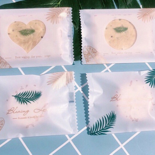 Túi đựng bánh quy,banh hành hình lá 7*10cm /100c