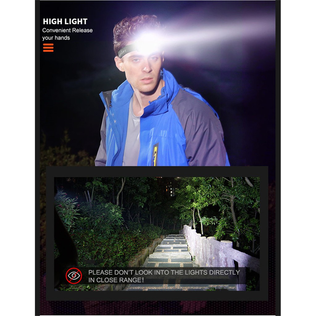 Đèn pha đeo đầu LED USB HL05 100lm siêu sáng | BigBuy360 - bigbuy360.vn