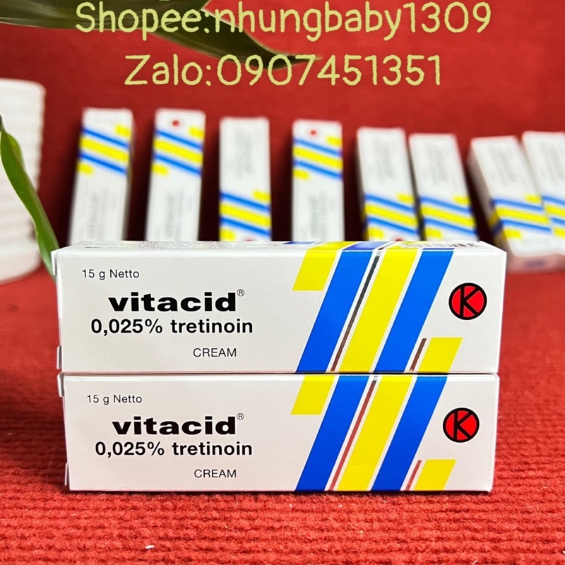 Kem xoá mụn lão hoá da Vitacid Tretinoin 0.025 % nhập khẩu 💯💯