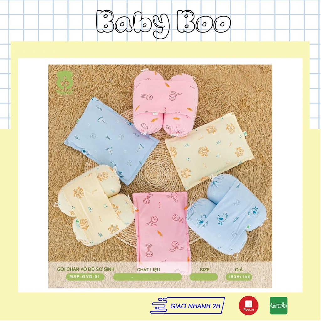 Gối chặn cho bé - Bộ gối chặn vỏ đỗ cao cấp Mipbi [ babyboo ]