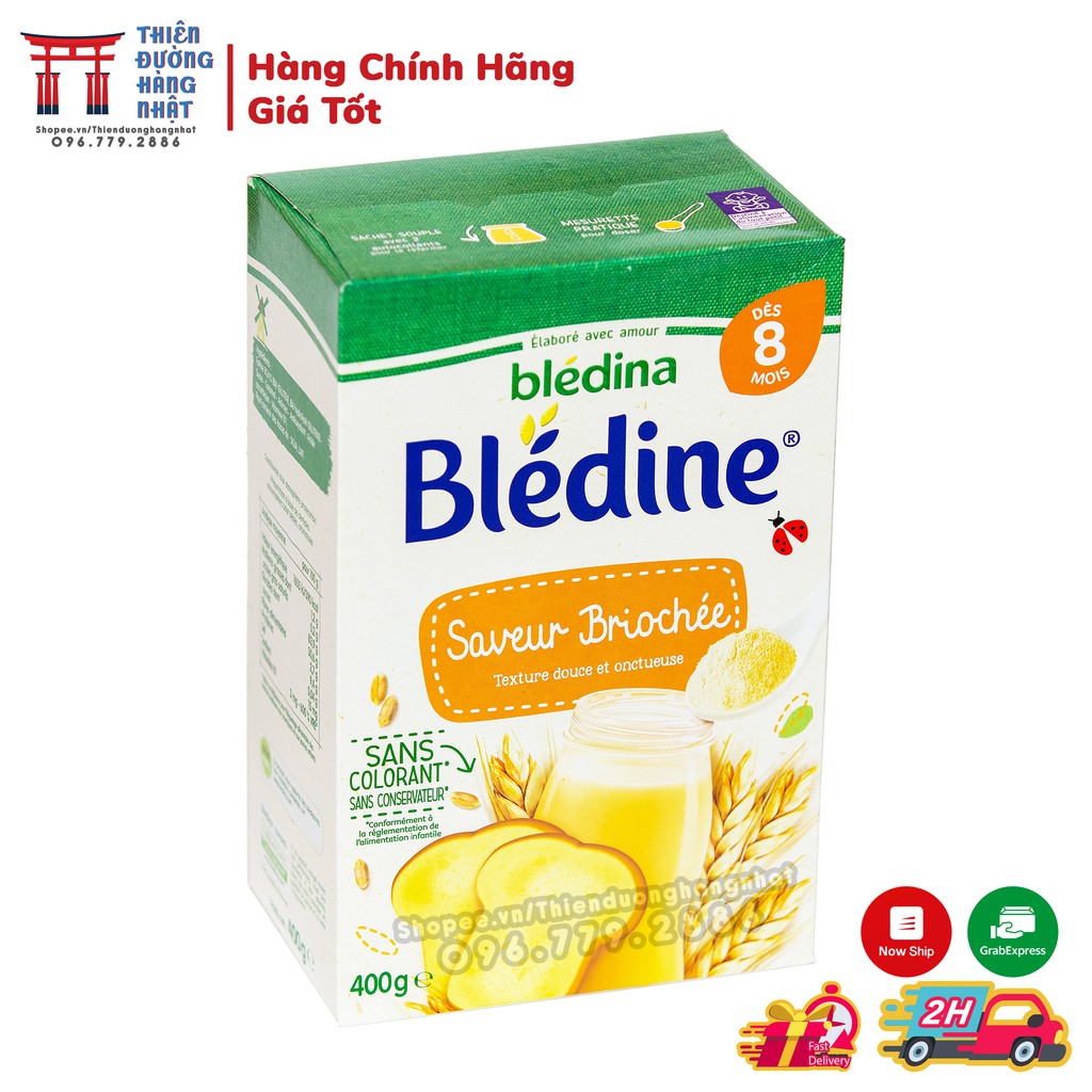 Bột pha sữa Bledine Pháp, bột lắc sữa Bledina ăn dặm cho bé 400g [Date T11/2021 - T3/2022]