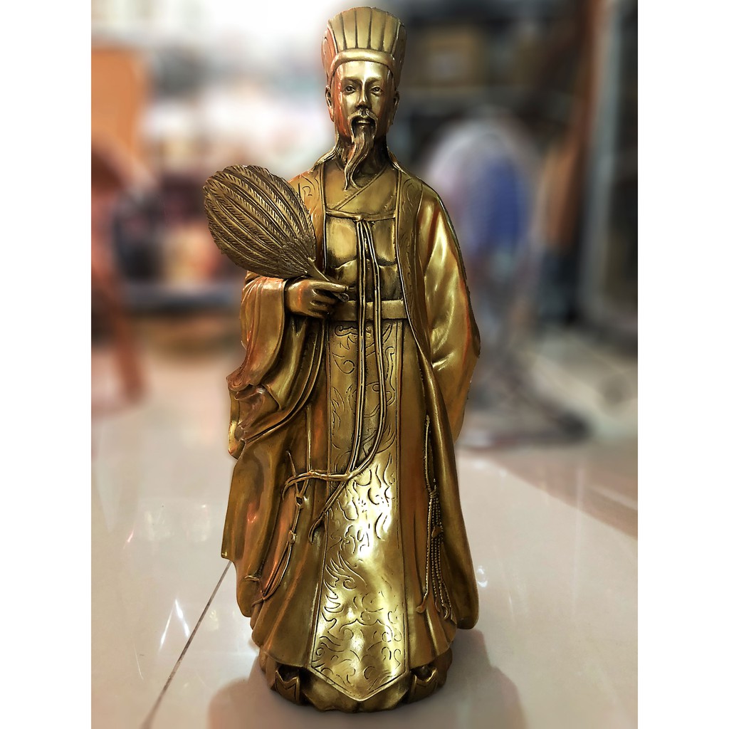 Tượng Khổng Minh Bằng Đồng Cao 17cm-KM38