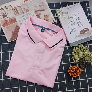 Áo polo nam nữ đẹp hồng phấn cổ trụ phối viền cao cấp form chuẩn vải laccote thể thao mềm mịn–Nhận in thêu theo yêu cầu