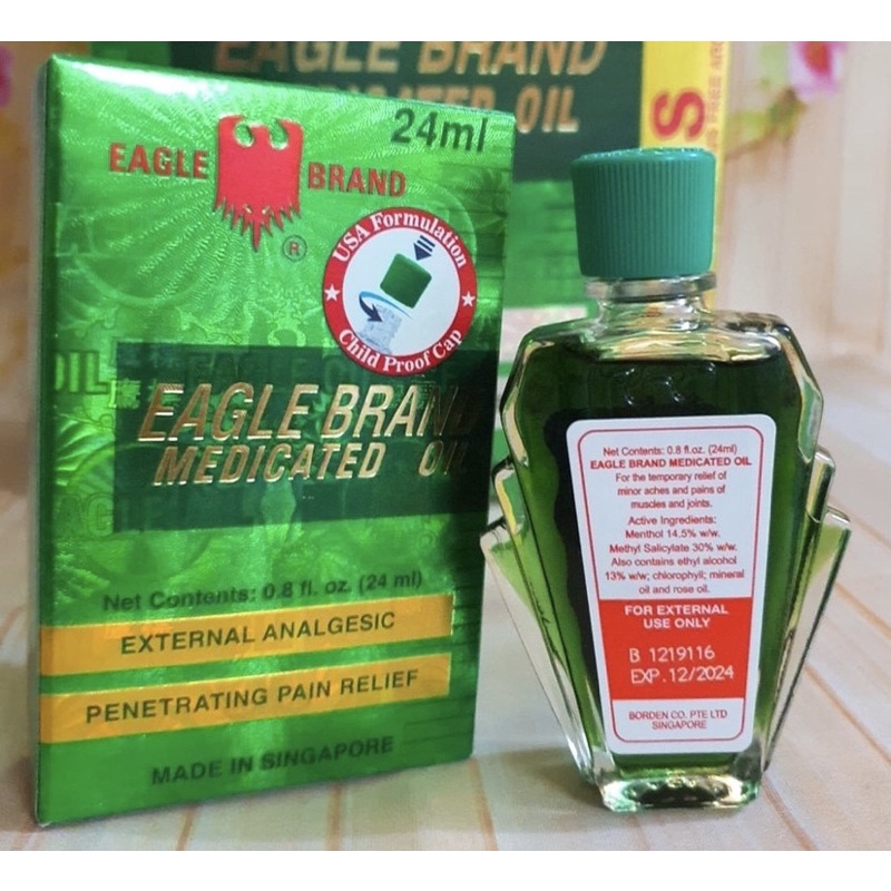 (chuẩn Mỹ )Dầu Gió Con Ó Singapore Eagle Brand 24ml,