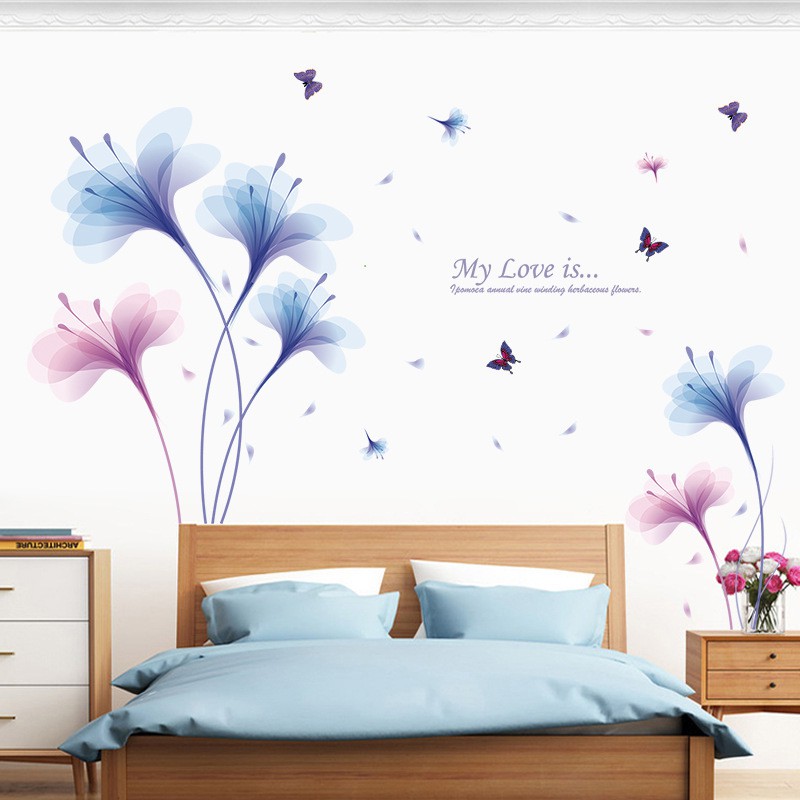 Decal giấy dán tường - My love is- flowerdecal