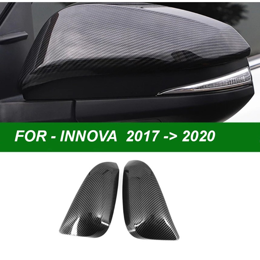 Bộ 2 Ốp Gáo Gương Xe Toyota Innova, Fortuner 2017 2018 2019 2020 2021 Mạ Crom/ Carbon Cao Cấp