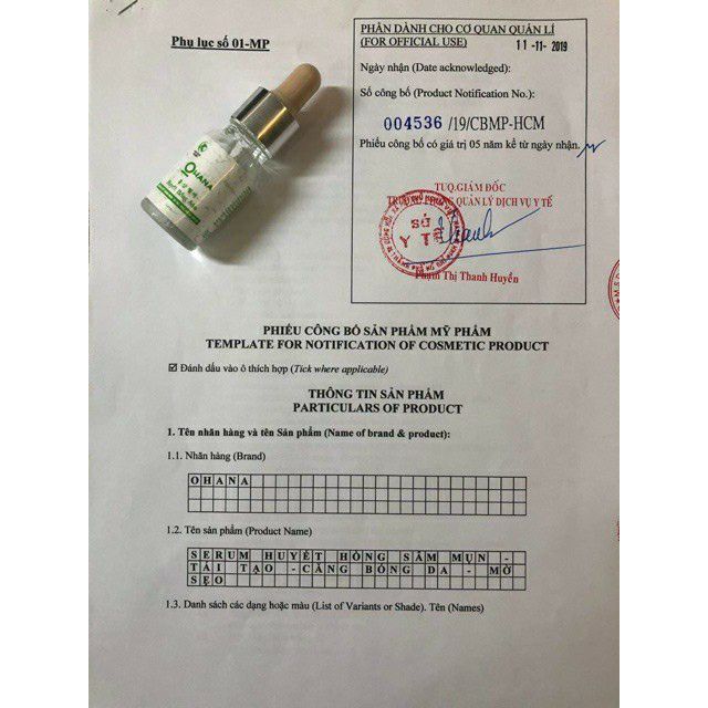 Serum Giảm Mụn Thâm Rỗ Huyết Hồng Sâm OHANA 10ml công dụng 5 trong 1 Không Sưng Đỏ Hiệu Quả Ngay Lọ Đầu Tiên DASATA