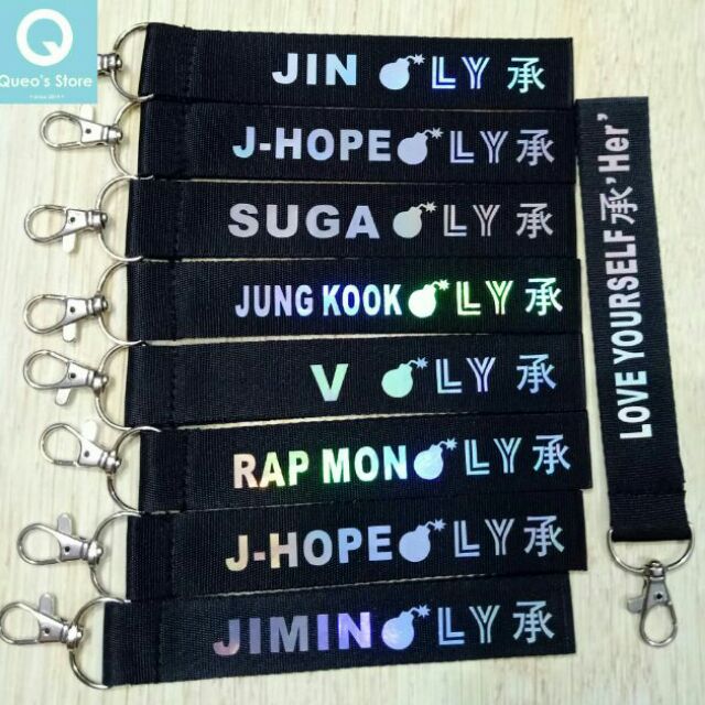 Nametag hologram BTS 2 mẫu: bomb, love yourself