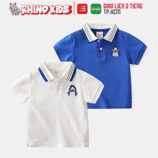 Áo POLO bé trai áo thun in hình shark chất mềm mịn êm ái hàng chuẩn chất lượng