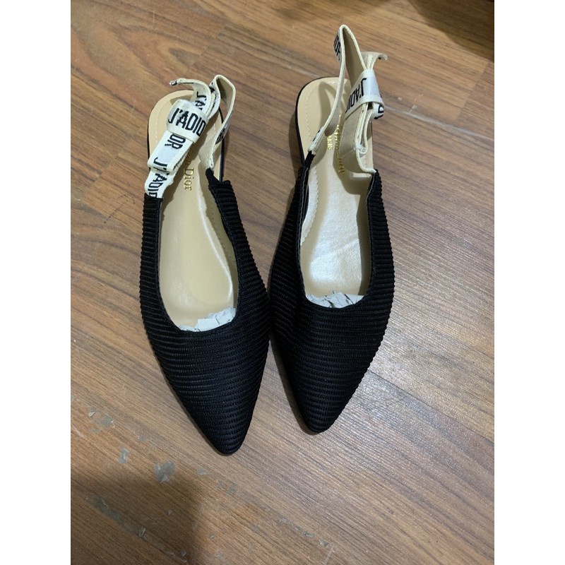 sale 12-12 Giày/ sục quai hậu chữ thắt nơ điệu đà, thời trang mũi nhọn đế đế bệt đế cao