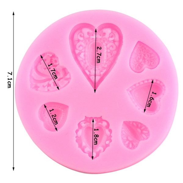 Khuôn silicon làm kẹo đường hình trái tim
