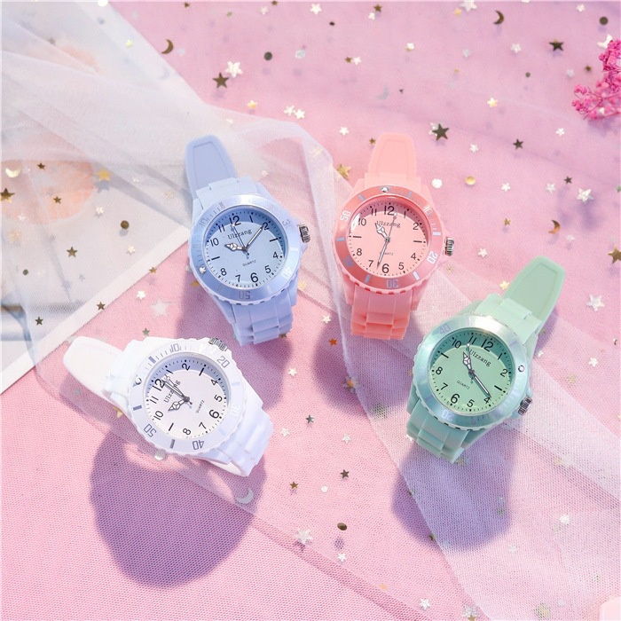 Đồng Hồ Đeo Tay Mặt Tròn Nhỏ Chống Thấm Nước Phong Cách Hàn Quốc Dành Cho Học Sinh