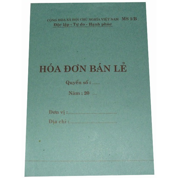 Hóa đơn bán lẻ 1 liên 13x19cm