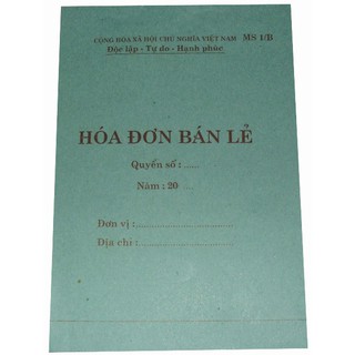 Hóa đơn bán lẻ 1 liên 13x19cm