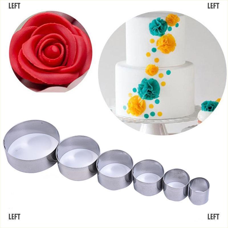 Set 6 Khuôn Làm Bánh Mousse Hình Tròn Bằng Thép Không Gỉ Tiện Dụng