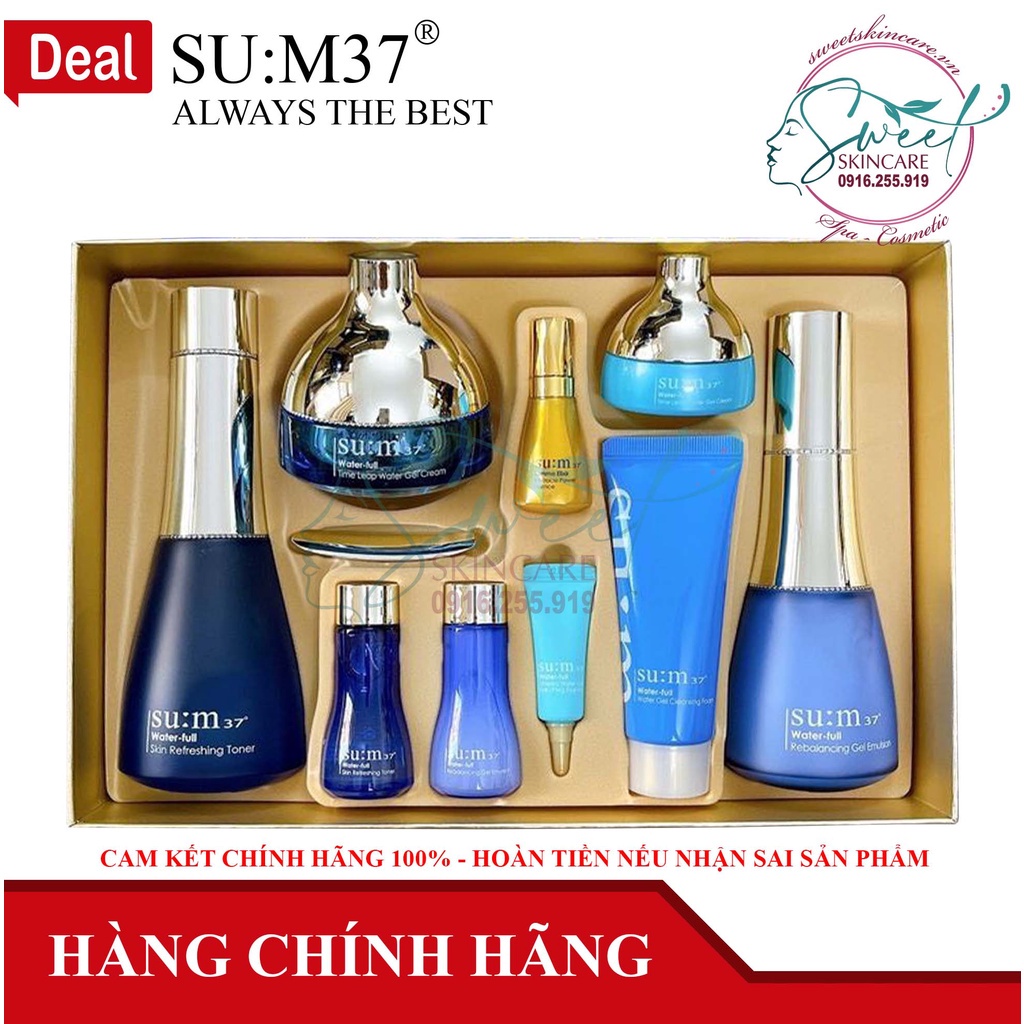 Bộ Dưỡng Da Cấp Nước Su:m37 Water-full Special Set  Giúp Da Căng Mịn Sáng Hồng Giảm Dầu Se Khít Lỗ Chân Lông