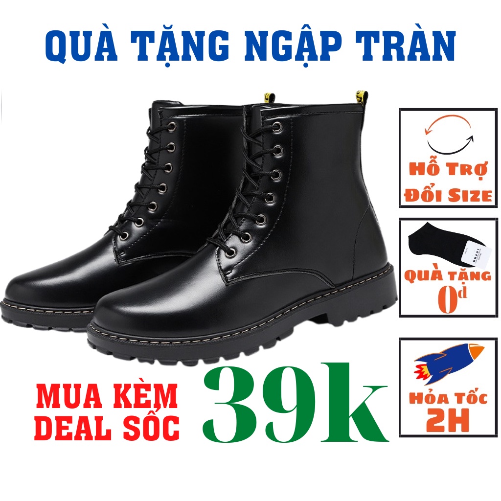 [ VIDEO THẬT] Giày COMBAT BOOTS ,Giày bốt nam bốt cổ cao kiểu dáng trẻ trung năng động đế cao da mềm đi rất êm chân -Q51